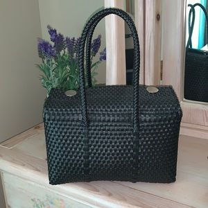 Handmade woven basket purse